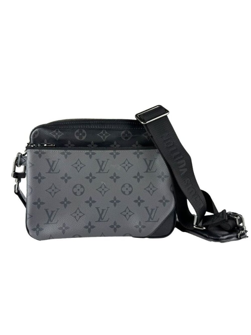 Louis Vuitton Crossbody Shoulder Bag Monogram Eclipse Trio Messenger